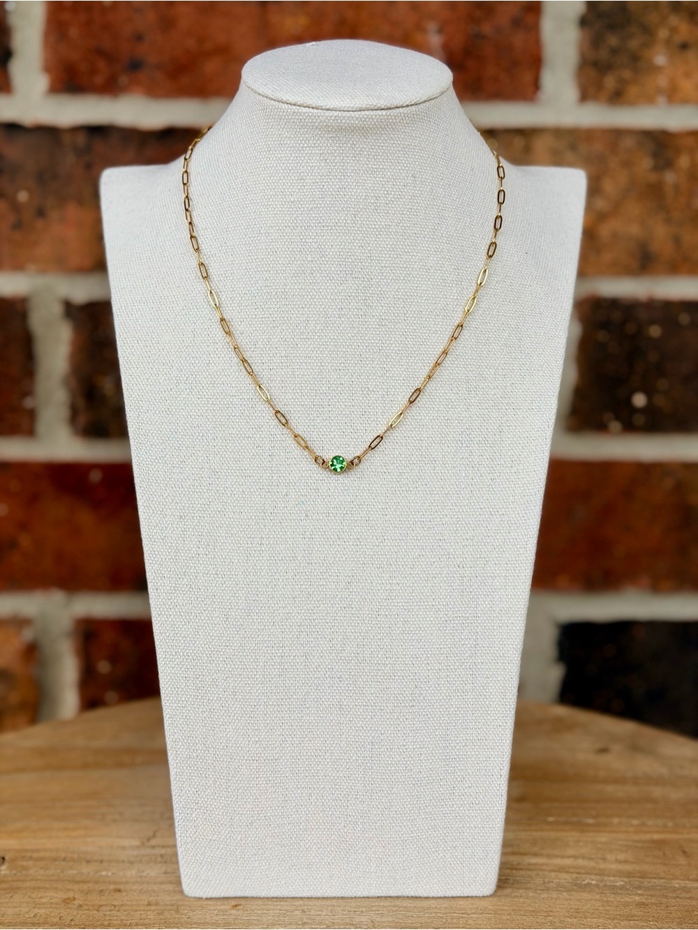 August Birthstone Charm Necklace